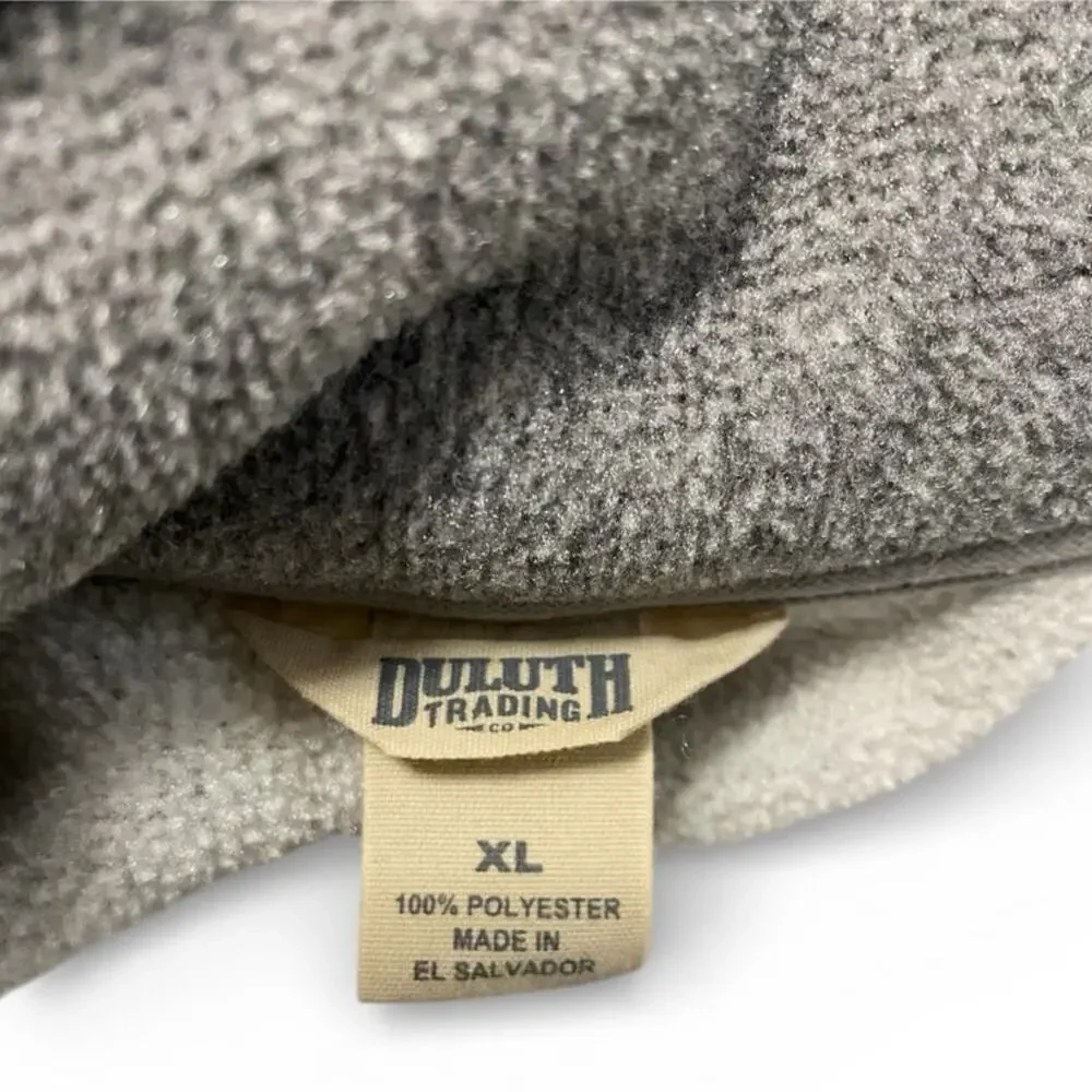 Duluth Trading Co. Men's Fleece Vest XL Gray Full Zip Up Chest Zip Pocket